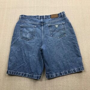 Vintage GUESS Jean Shorts Men's 38 Baggy Loose 90s Y2K Distressed Skater Jorts